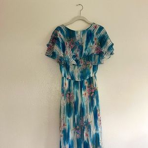 Vintage Floral Cape Dress